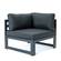 Chelsea 6-Piece Patio Armchair Sectional Black Aluminum With Cushions Black by LeisureMod