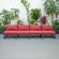 Chelsea 4-Piece Middle Patio Chairs Black Aluminum w/Cushions - Red by LeisureMod