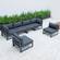 Chelsea 6-Piece Patio Sectional Black Aluminum With Cushions, Black by LeisureMod