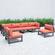 Chelsea 6-Piece Patio Sectional Black Aluminum With Cushions, Orange by LeisureMod