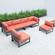 Chelsea 6-Piece Patio Sectional Black Aluminum With Cushions, Orange by LeisureMod