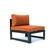 Chelsea 6-Piece Patio Sectional Black Aluminum With Cushions, Orange by LeisureMod