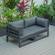Chelsea Black 2-Piece Sectional Loveseat Black Aluminum w/Cushions by LeisureMod