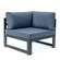 Chelsea Blue 2-Piece Sectional Loveseat Black Aluminum w/Cushions by LeisureMod