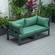 Chelsea Green 2-Piece Sectional Loveseat Black Aluminum w/Cushions by LeisureMod