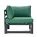 Chelsea 4-Piece Sectional Loveseat Set Black Aluminum w/Cushions - Green by LeisureMod