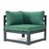 Chelsea 4-Piece Sectional Loveseat Set Black Aluminum w/Cushions - Green by LeisureMod