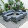 Chelsea 8-Piece Patio Sectional Black Aluminum w/Cushions - Blue by LeisureMod