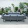 Chelsea 8-Piece Patio Sectional Black Aluminum w/Cushions - Blue by LeisureMod