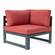 Chelsea 8-Piece Patio Sectional Black Aluminum w/Cushions - Red by LeisureMod