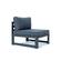 Chelsea 7-Piece Patio Sectional And Fire Pit Table Black Aluminum With Cushions Blue by LeisureMod