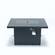 Chelsea 5-Piece Middle Patio Chairs & Fire Pit Table Set Black Aluminum w/Cushions - Blue by LeisureMod