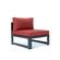 Chelsea 5-Piece Middle Patio Chairs & Fire Pit Table Set Black Aluminum w/Cushions - Red by LeisureMod