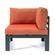 Chelsea 5-Piece Sectional Loveseat & Fireplace Set Black Aluminum w/Cushions - Orange by LeisureMod