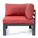 Chelsea 5-Piece Sectional Loveseat & Fireplace Set Black Aluminum w/Cushions - Red by LeisureMod