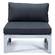 Chelsea Black 7-Piece Patio Sectional & Fire Pit Table Weathered Grey Aluminum w/Cushions by Leisuremod