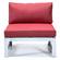 Chelsea Red 7-Piece Patio Sectional & Fire Pit Table Weathered Grey Aluminum w/Cushions by Leisuremod