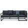 Chelsea Black Sectional w/Adjustable Headrest & Coffee Table with Two Tone Cushions, Black by LeisureMod