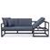 Chelsea Black Sectional w/Adjustable Headrest & Coffee Table with Cushions, Blue by LeisureMod