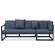 Chelsea Black Sectional w/Adjustable Headrest & Coffee Table with Cushions, Blue by LeisureMod