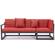 Chelsea Black Sectional w/Adjustable Headrest & Coffee Table with Cushions, Red by LeisureMod