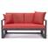 Chelsea Black Sectional w/Adjustable Headrest & Coffee Table with Cushions, Red by LeisureMod
