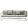 Chelsea White Sectional w/Adjustable Headrest & Coffee Table with Cushions, Beige by LeisureMod