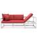 Chelsea White Sectional w/Adjustable Headrest & Coffee Table with Cushions, Red by LeisureMod