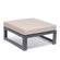 Chelsea Outdoor Patio Black Aluminum Ottomans With Cushions Beige, Set of 2 by LeisureMod