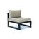 Chelsea 6-Piece Patio Ottoman Sectional Black Aluminum With Cushions Beige by LeisureMod