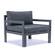 Chelsea 6-Piece Patio Ottoman Sectional Black Aluminum With Cushions Black by LeisureMod