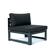 Chelsea 6-Piece Patio Ottoman Sectional Black Aluminum With Cushions Black by LeisureMod