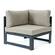 Chelsea 7-Piece Patio Sectional And Coffee Table, Set Black Aluminum With Cushions Beige by LeisureMod