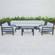 Chelsea 7-Piece Patio Sectional And Coffee Table, Set Black Aluminum With Cushions Light Grey by LeisureMod