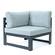 Chelsea 7-Piece Patio Sectional And Coffee Table, Set Black Aluminum With Cushions Light Grey by LeisureMod