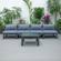 Chelsea 5-Piece Blue Middle Patio Chairs & Coffee Table Set Black Aluminum w/Cushions by LeisureMod