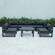 Chelsea 7-Piece Patio Sectional And Coffee Table Set Black Aluminum With Cushions, Black by LeisureMod