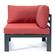 Chelsea 5-Piece Sectional Loveseat & Coffee Table Set Black Aluminum w/Cushions - Red by LeisureMod