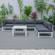 Chelsea Black 7-Piece Patio Sectional & Coffee Table Set White Aluminum w/Cushions by Leisuremod