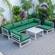 Chelsea 7-Piece Patio Sectional And Coffee Table Set Weathered Grey Aluminum With Cushions by LeisureMod