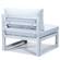 Chelsea Light Grey 7-Piece Patio Sectional & Coffee Table Set Weathered Grey Aluminum w/Cushions by Leisuremod