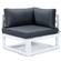 Chelsea Black 6-Piece Patio Sectional White Aluminum w/Cushions by Leisuremod