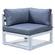 Chelsea Blue 6-Piece Patio Sectional Weathered Grey Aluminum w/Cushions by Leisuremod