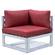 Chelsea Red 6-Piece Patio Sectional Weathered Grey Aluminum w/Cushions by Leisuremod