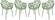 Modern Devon A Aluminum Chair Khaki Green, Set of 4 by LeisureMod