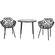 Devon Black Tree Design Glass Top Aluminum Base Indoor/Outdoor Bistro Dining Table by LeisureMod