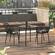 Devon Black Tree Design Glass Top Aluminum Base Indoor/Outdoor Bistro Dining Table by LeisureMod