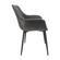 Markley Charcoal Black Modern Leather Dining Armchair w/Metal Leg by Leisuremod