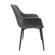 Markley Modern Charcoal Black Leather Dining Arm Chair w/Metal Legs, Set of 2 by LeisureMod