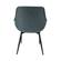Markley Peacock Blue Modern Leather Dining Armchair w/Metal Leg by Leisuremod